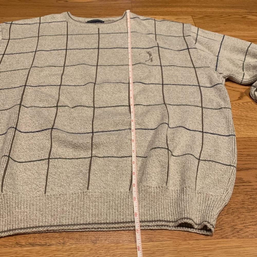 vtg fairway sport tan grid golfer sweater 💫 large - Picture 4 of 10